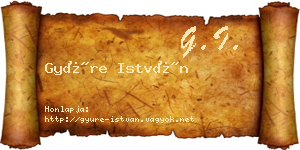 Gyüre István névjegykártya